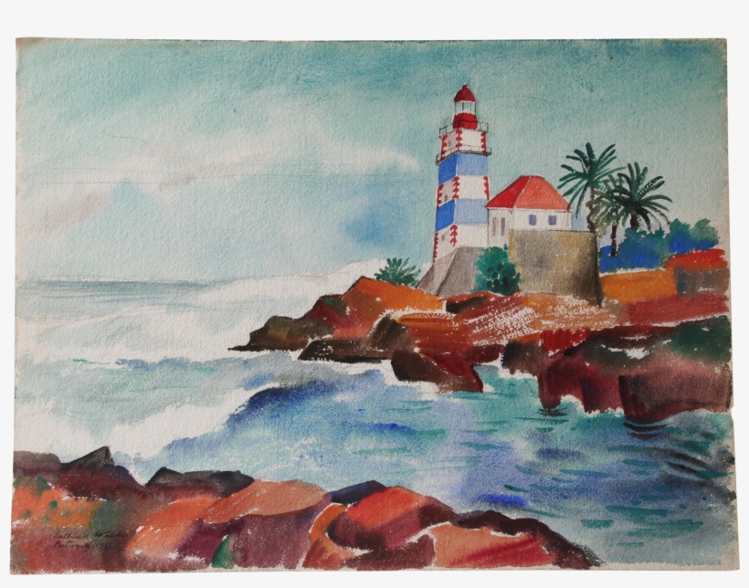 Drawing Lighthouse Watercolor - Art, transparent png download