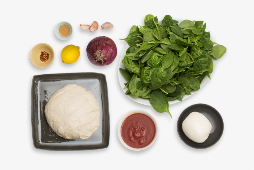 Spinach & Fresh Mozzarella Pizza With Lemon & Chile - Fresh Pizza Ingredients Png, transparent png download