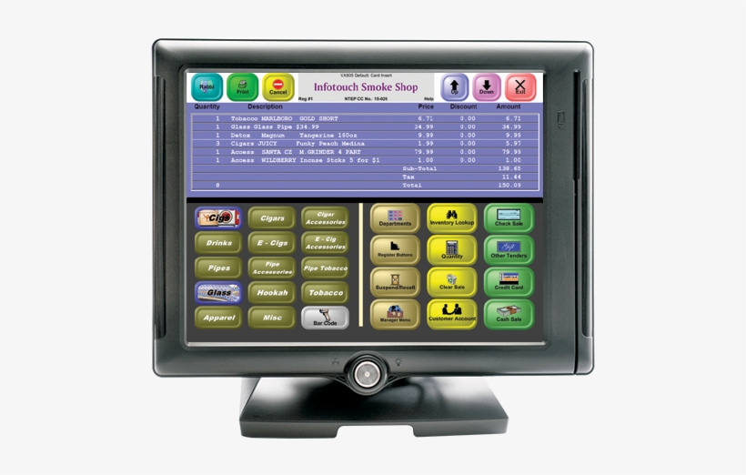 Image Of Monitor With Infotouch Pos Software For Smoke - Pos System Feed, transparent png download