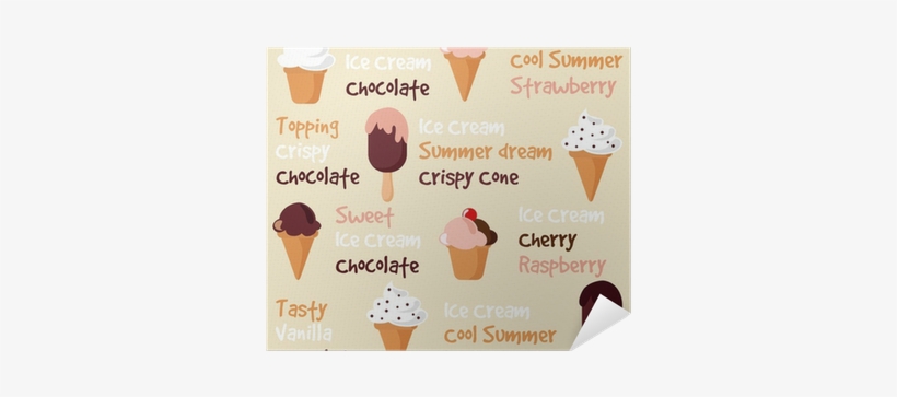 Ice Cream Sundae Seamless Pattern, Retro Set, Vector - Vector Graphics, transparent png download