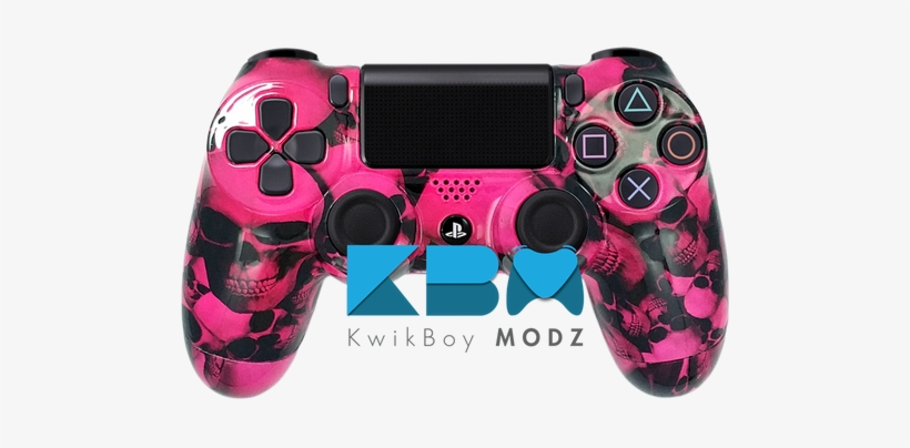 Custom Pink Skull Pile Ps4 Controller - Kwikboy Modz, transparent png download