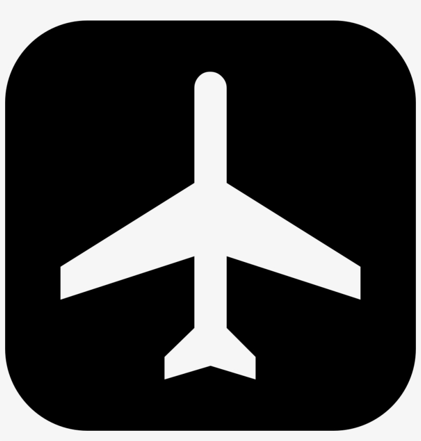 Airplane Silhouette On Square Background Comments - Facebook Travel, transparent png download