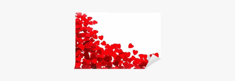 Red Heart Shaped Confetti Background Or Horizontal - Bordure Rouge Png, transparent png download
