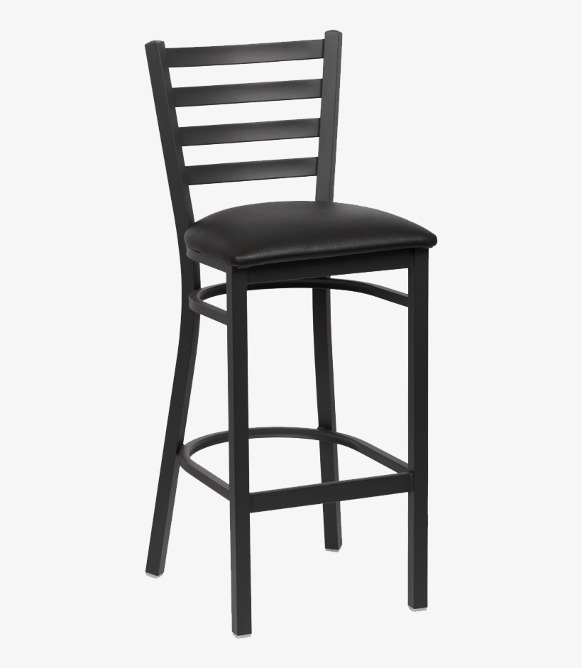 Royal Industries Ladder Back Matte Black Finish Metal - Royal Industries Metal Ladder Back Bar Stool (roy 9002, transparent png download