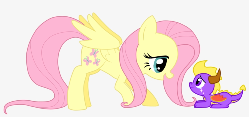 Estefanoida, Baby Dragon, Crossover, Dragon, Fluttershy, - Spyro The Dragon Hair, transparent png download