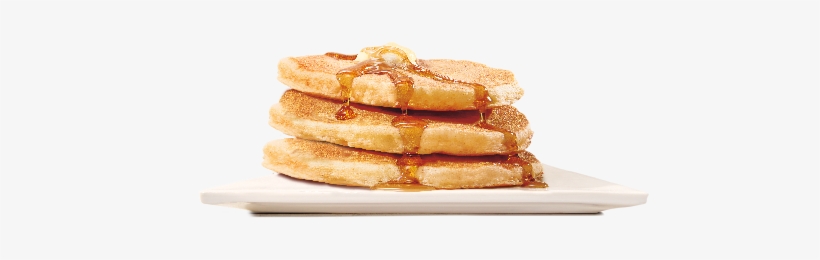Three Fluffy Pancakes Drizzled In Sweet Syrup - Hamburger, transparent png download