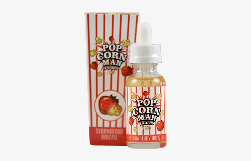 Popcorn Man E-liquid Strawberry Drizzle - Popcorn Man Strawberry Drizzle, transparent png download