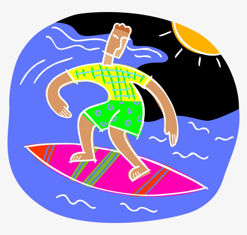 Surfer Surfs Waves On Surfboard - Surfing, transparent png download