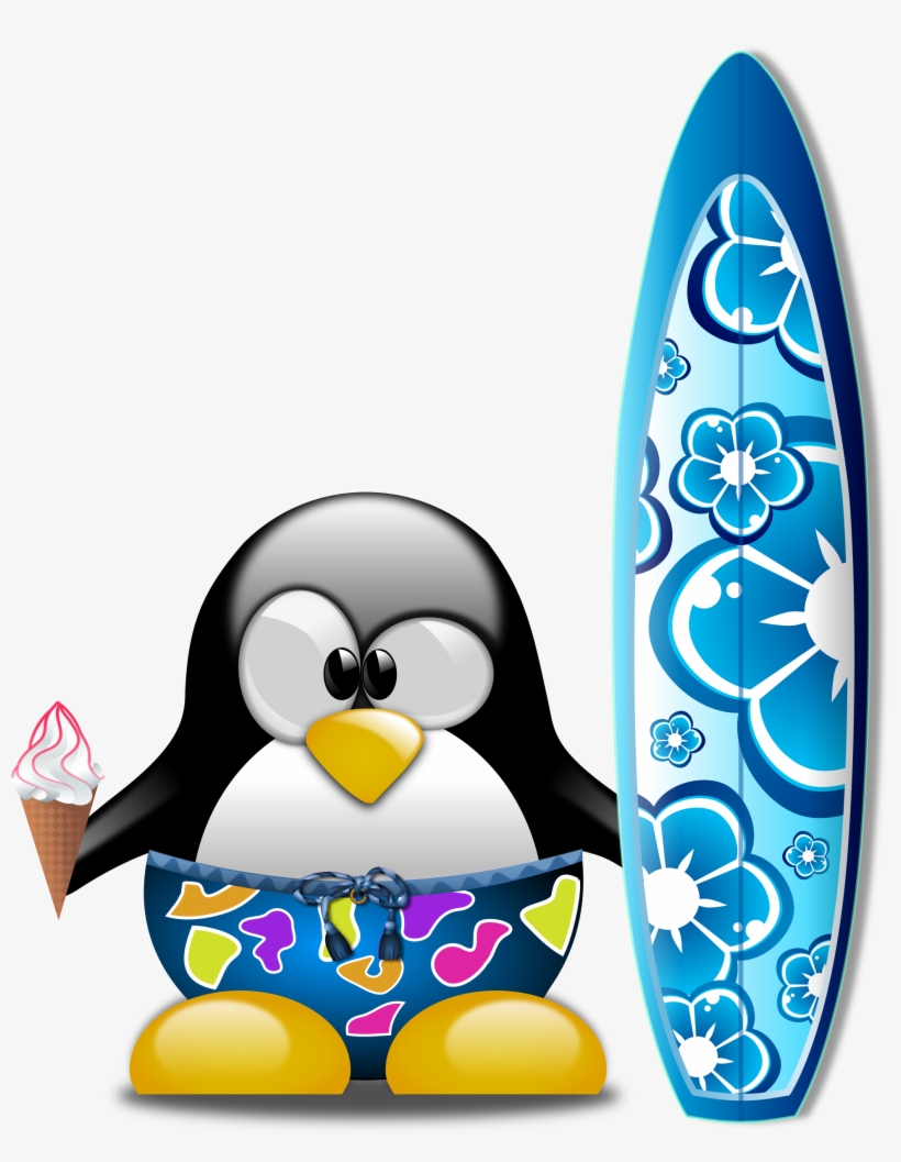 This Free Icons Png Design Of Tux The Surfer, transparent png download