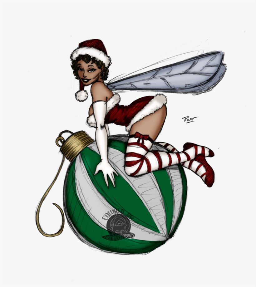 Christmas Fairy Pinup - Cartoon, transparent png download