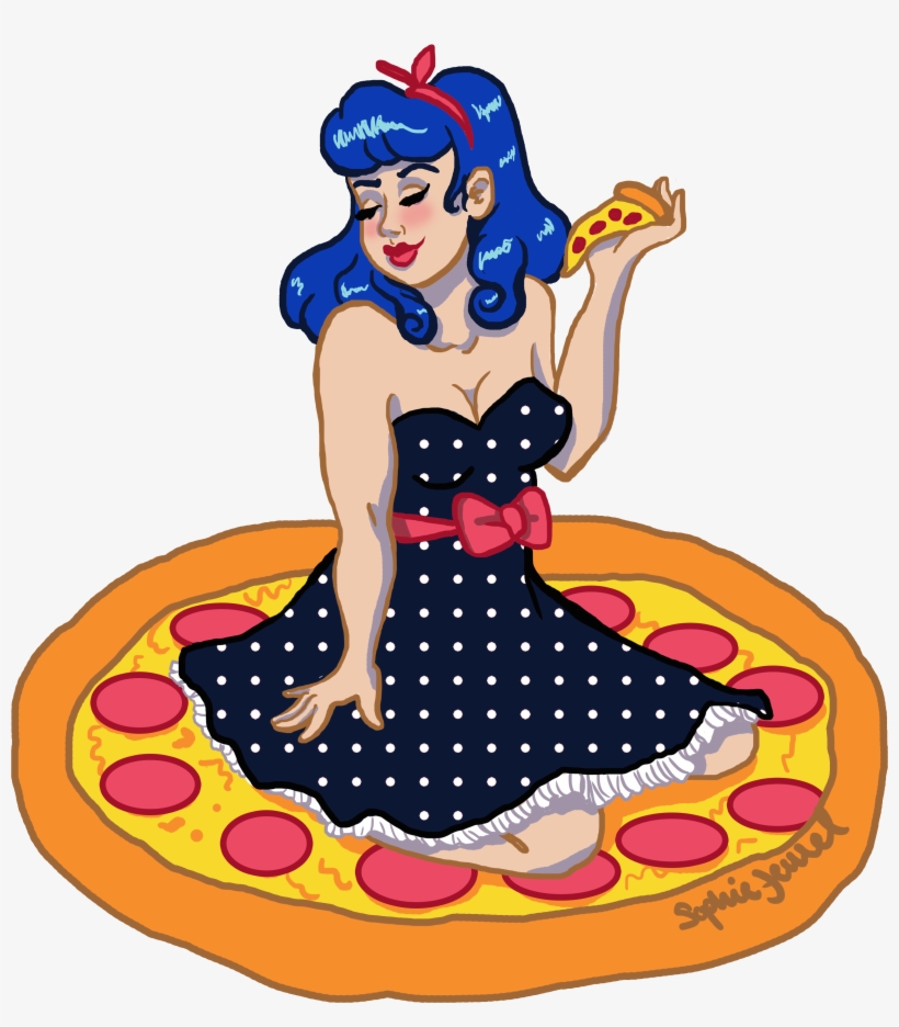 Pizza Pinup Sticker - Pizza Pin Up, transparent png download