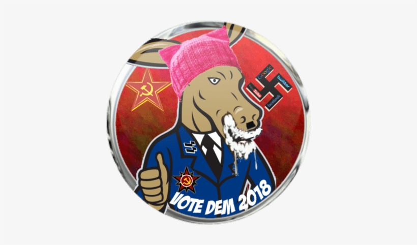 If You Wear A Pussy Hat, Take The Tide Pod Challenge - 4.5inx5in American Flag Democrat Donkey Sticker Cup, transparent png download