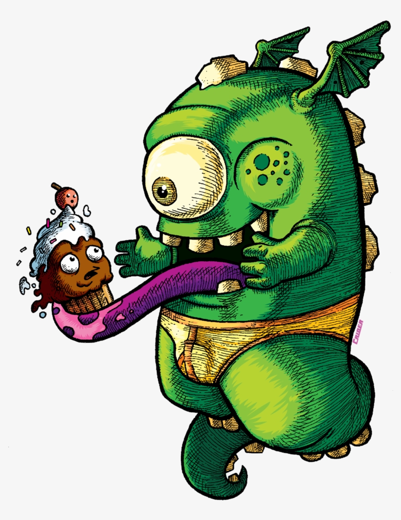 Cupcakemonster-02 - Sticker, transparent png download