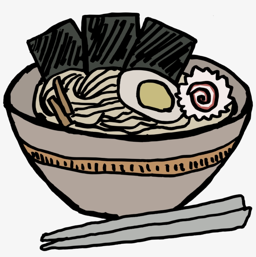 Picture Black And White Stock Onlinelabels Clip Art - Ramen Bowl With Nori, transparent png download