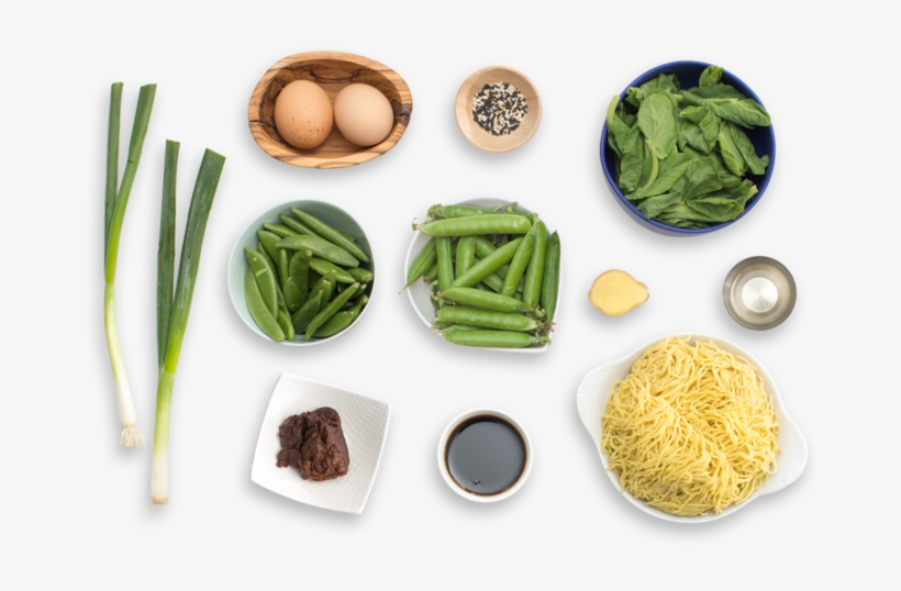 Three Pea & Barley Miso Ramen With Fresh Ramen Noodles - Ingredients Ramen Png, transparent png download