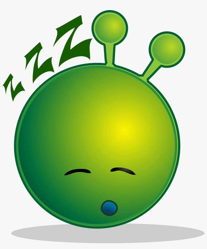 Smiley Green Alien Sleepy - Sleepy Alien, transparent png download