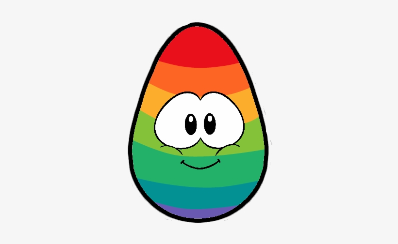 Rainbow Puffle Egg Carwyn - Easter Egg Png Rainbow, transparent png download