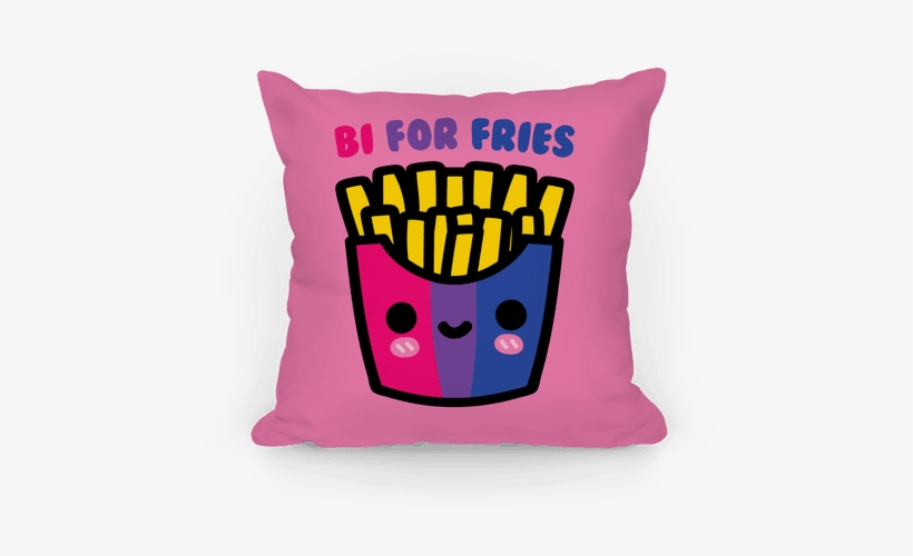 Bi For Fries Pillow - Happy National French Fry Day, transparent png download