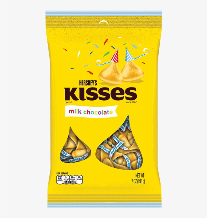 Hershey's Milk Chocolate Birthday Kisses Yellow 7oz - Hershey's Cnc Kisses Bag, transparent png download