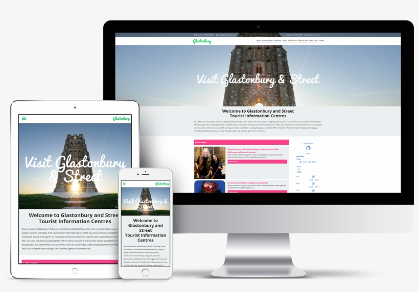 Apple Imac, Ipad Pro And Iphone 6s Plus Displaying - Glastonbury Tor, transparent png download