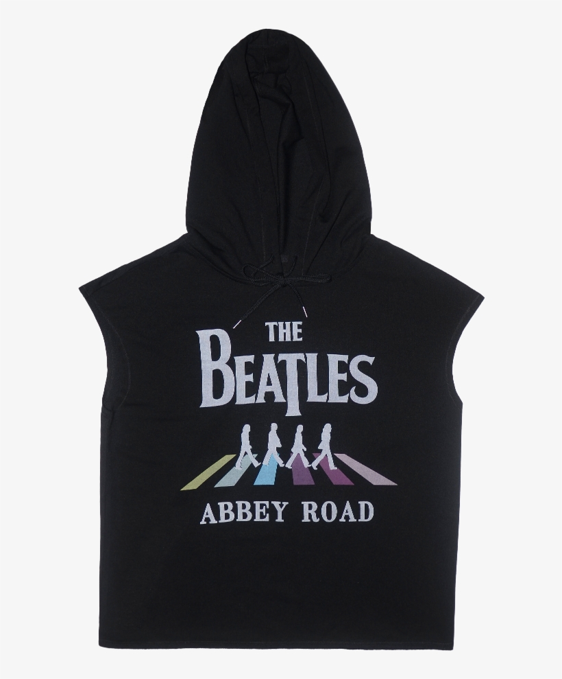 Abbey Road Black Sleeveless Hoodie - Beatles, transparent png download