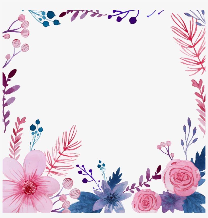 Beautiful Hand Painted Watercolor Wreath Flowers Greeting - Watercolour Flowers Png Free, transparent png download