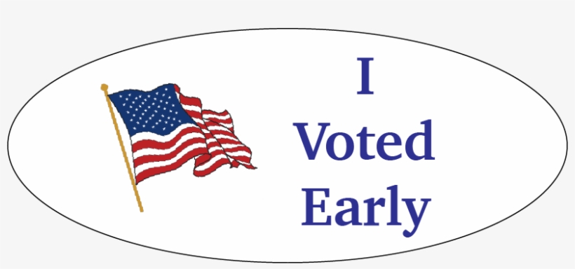 I Voted Early - Waving Us Flag W Pole Yard Sign, transparent png download