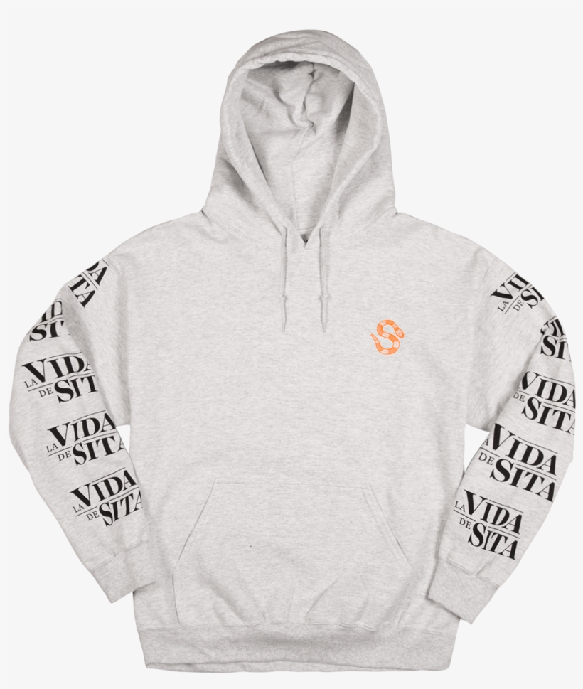 La Vida De Sita Grey Hoodie Grey Back Printed - Hoodie, transparent png download