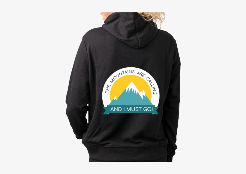 Hoodie For Female Mountains Are Calling Black - Hoodie, transparent png download