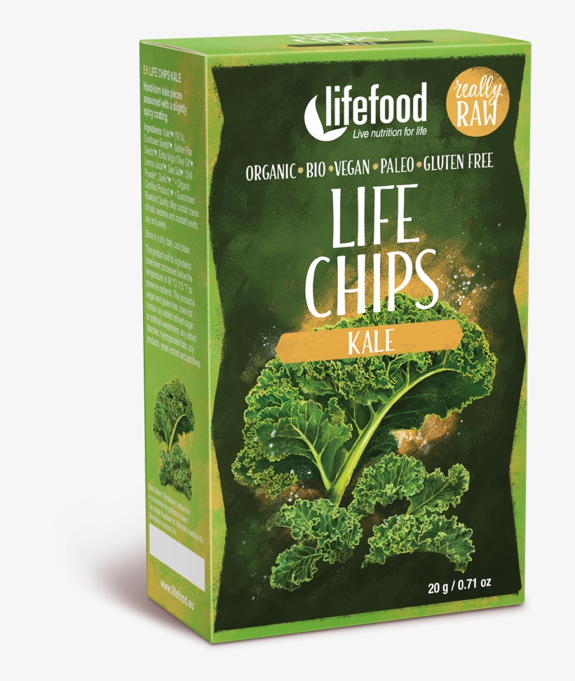 Raw Organic Kale Life Chips - Chips Di Verdure - Cavolo Verde Croccante, transparent png download