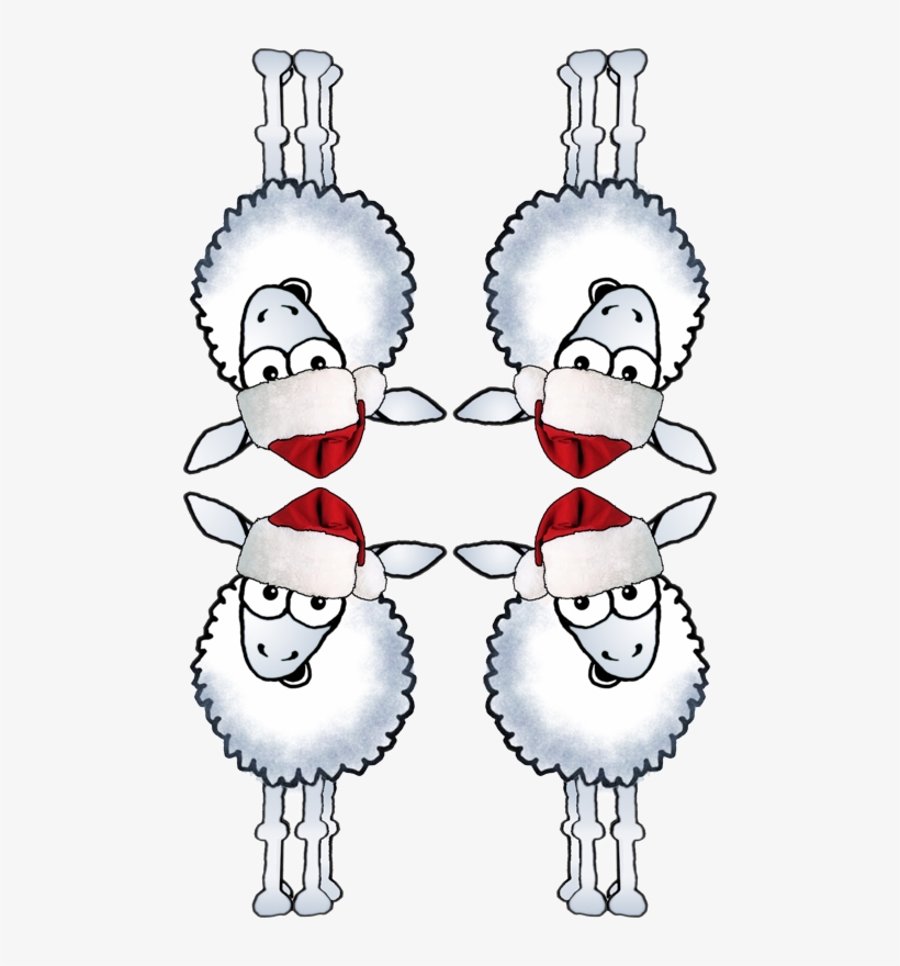 Christmas Sheep Wearing A Santa Hat - Season's Greetings! Sheep Santa Hat Baa Humbug Card, transparent png download