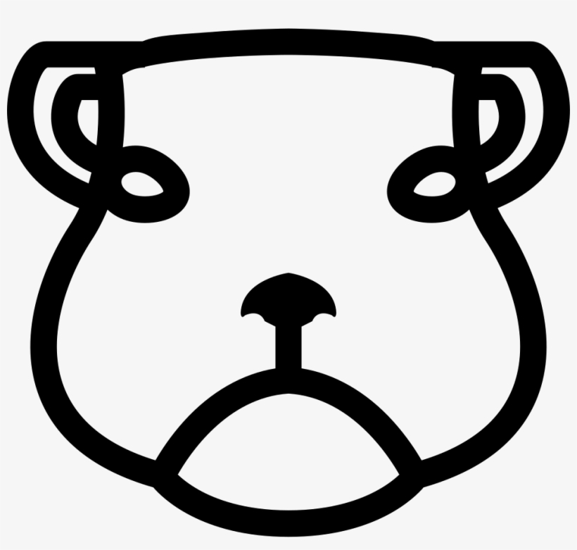 Dog Face Frontal Outline - Dog, transparent png download