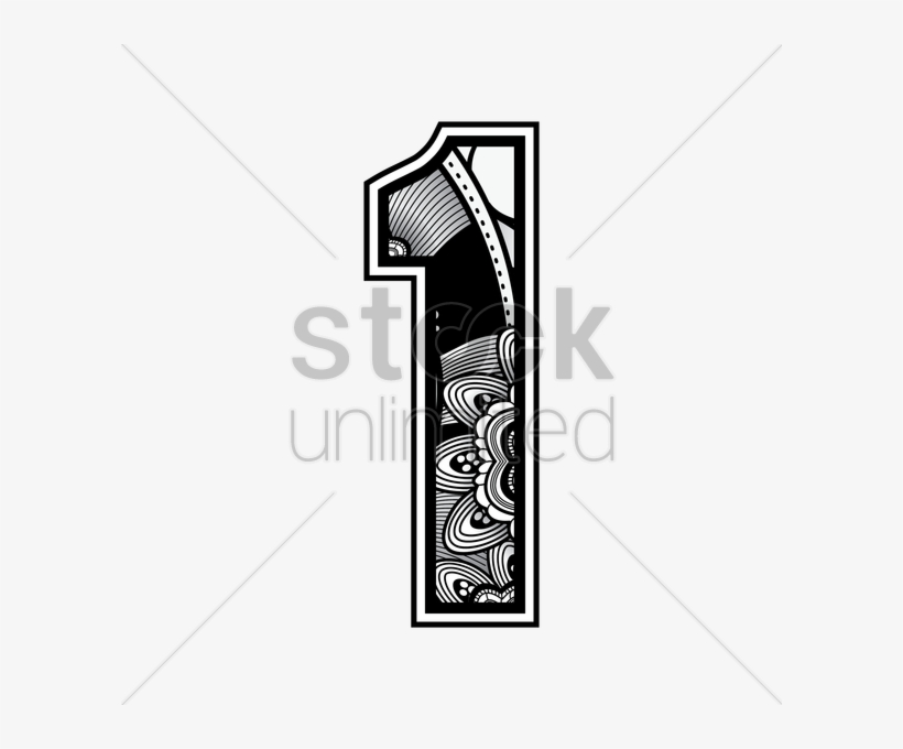 Free Decorative Number 1 Vector Image - Stock Illustration, transparent png download