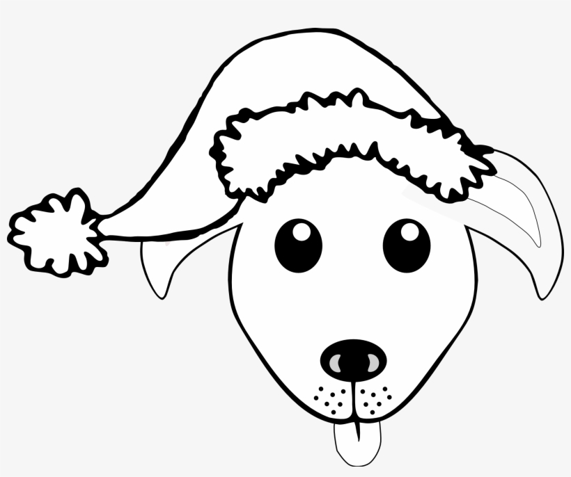 Dog Face Cartoon Grey With Santa Hat Scalable Vector - Christmas Hat, transparent png download