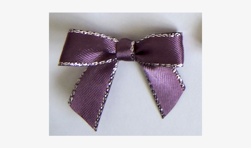 Silver Metallic Edged Satin Ribbon Bows, Colour - Present, transparent png download