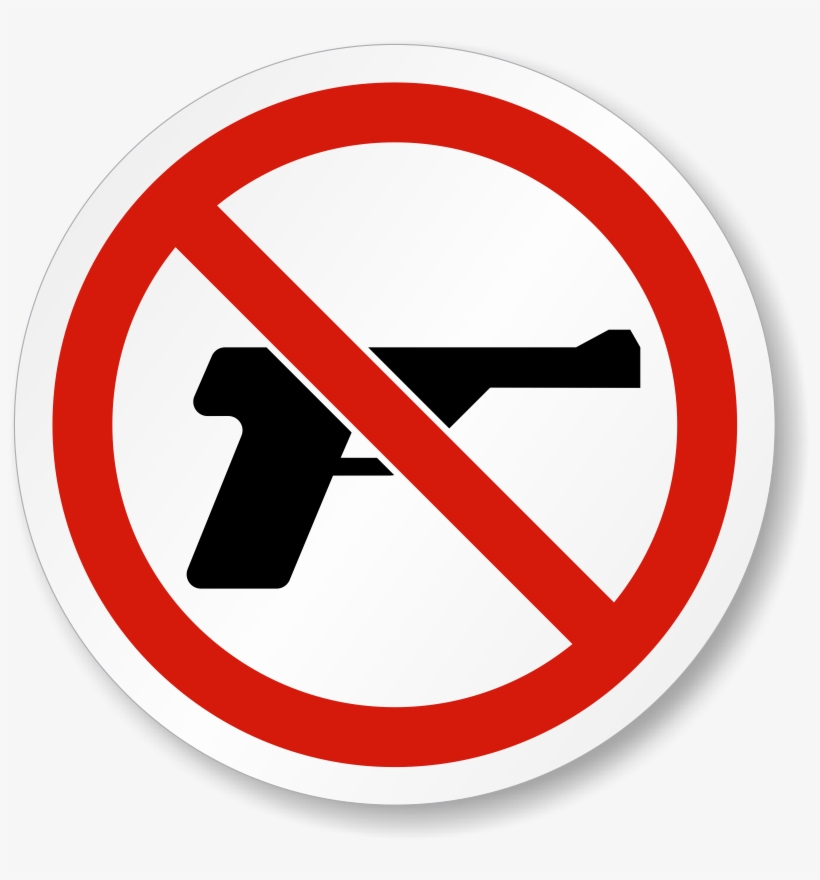 No Guns Permitted Iso Prohibition Safety Symbol Label - No Gun Symbol, transparent png download
