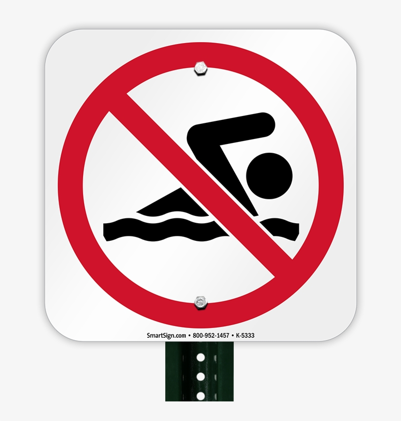 No Swimming Symbol Sign - No Swimming Sign, transparent png download