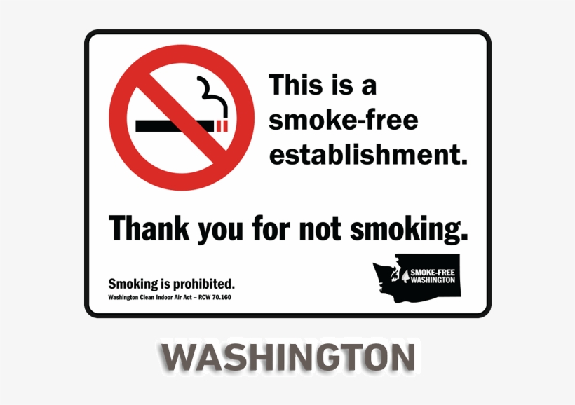 Washington No Smoking Sign - Zing 1866s 5x7" Smoking Is Prohibited Within 25 Feet, transparent png download
