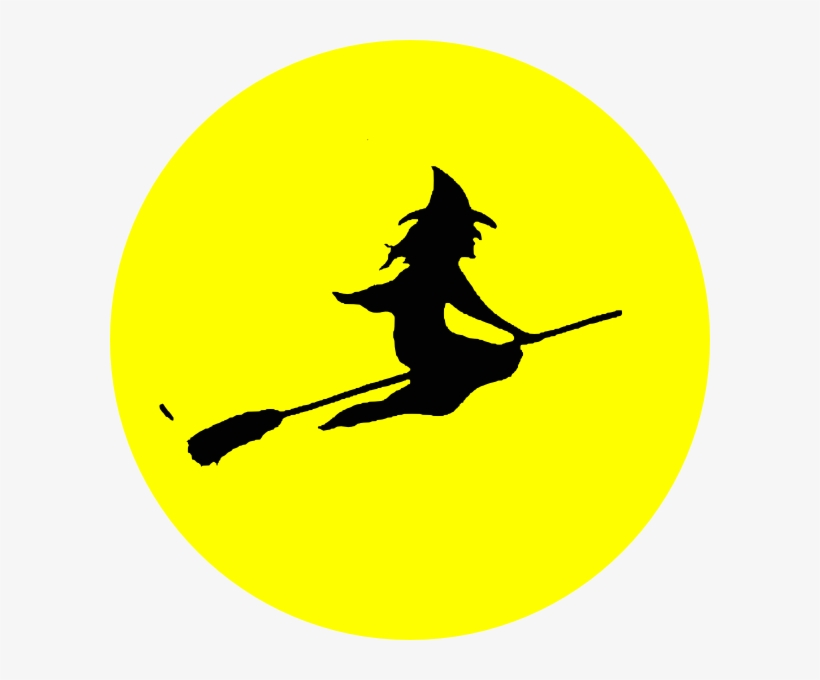Flying - Witch Flying In Front Of Moon, transparent png download