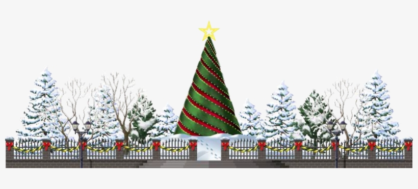 Snowy Park - Christmas Lights, transparent png download