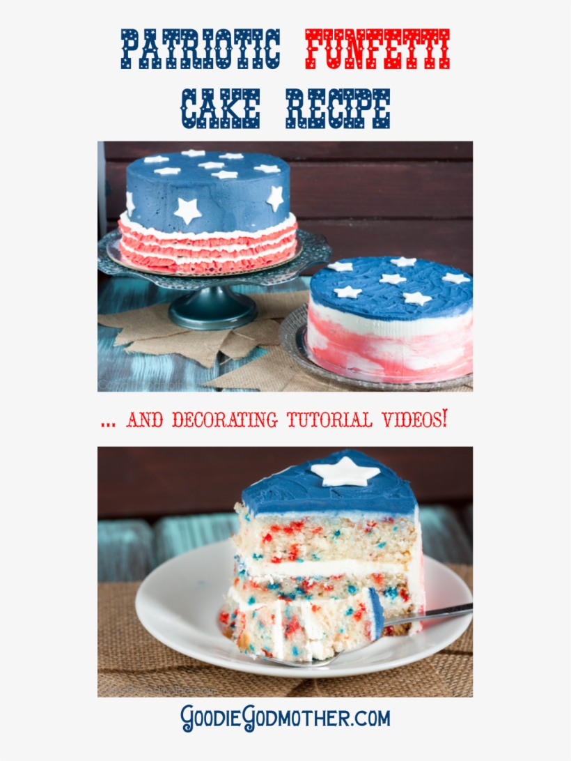 Save This Easy, From Scratch, Patriotic Funfetti Cake - Confetti Cake, transparent png download