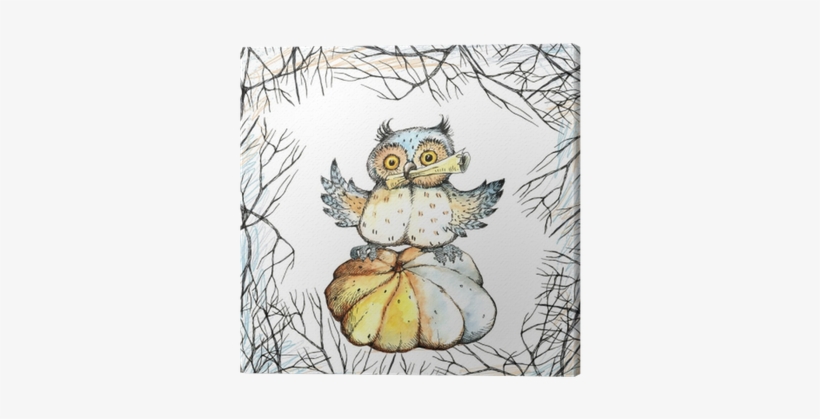 Halloween, A Set Of Drawings, Crow, Owl, Pumpkin, Candy, - Drawing, transparent png download