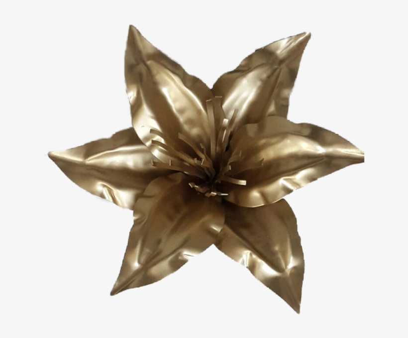 Gold Lily Flower, Metal Flower Wall Art - Gold, transparent png download
