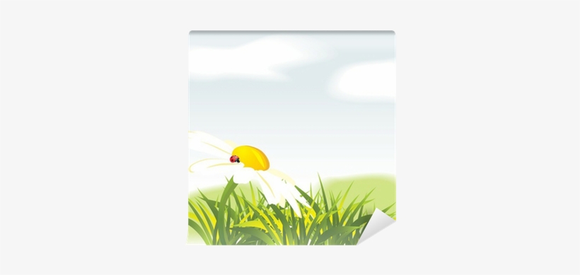 Chamomile And Ladybird Among Grass - Roman Chamomile, transparent png download