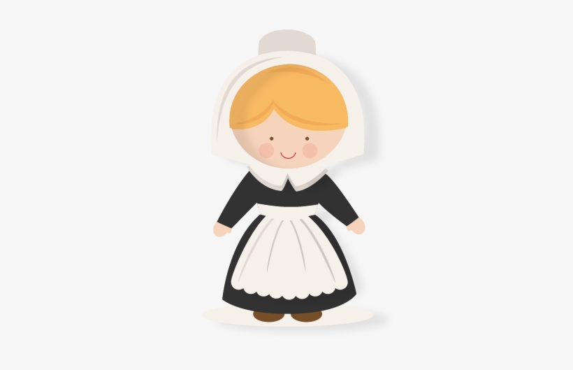 Thanksgiving Girl Pilgrim Svg Scrapbook Cut File Cute - Clip Art, transparent png download