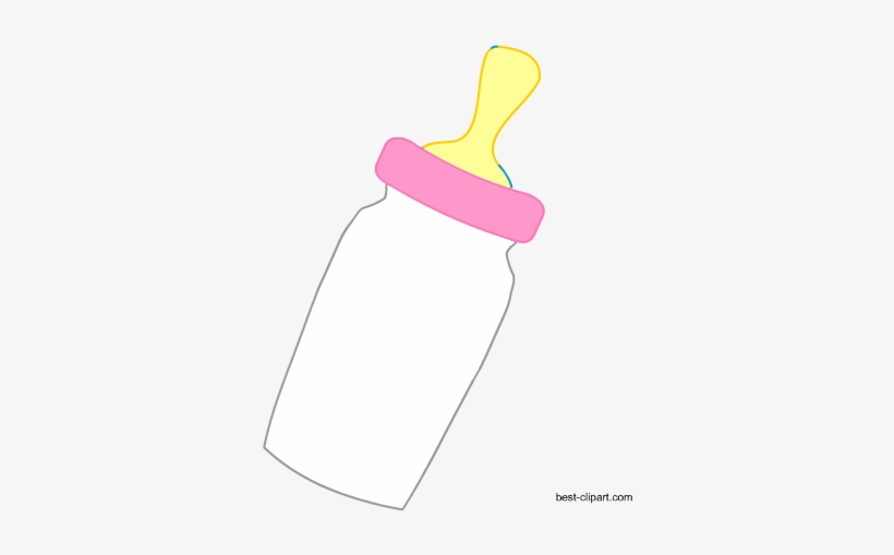 Baby Milk Bottle In Pink Color Free Clipart - Clip Art, transparent png download