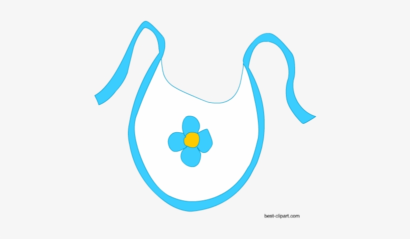 Baby Bib In Blue Color, Free Clip Art - Clip Art, transparent png download