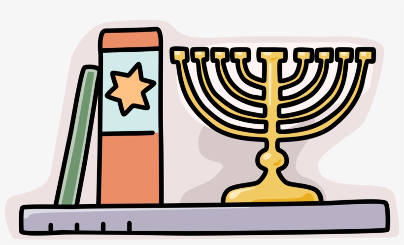 Vector Illustration Of Jewish Chanukah Hanukkah Menorah - Menorah, transparent png download
