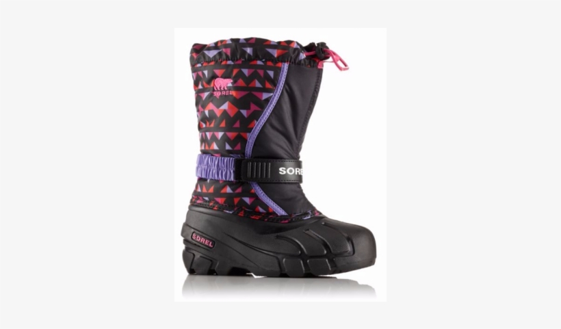 1755431-010 - Sorel Children's Flurry Print - Size 12 - Black/pink, transparent png download