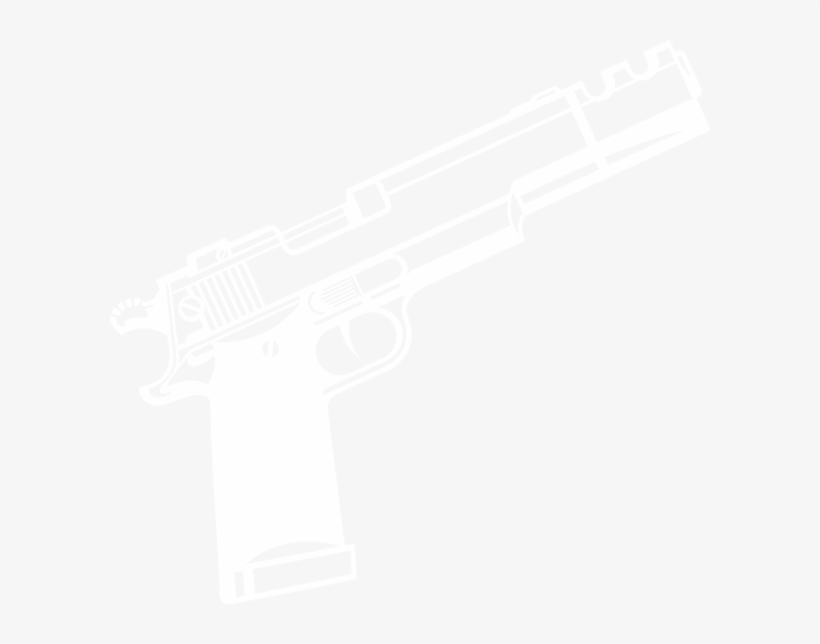 Whitegun Clip Art At Clker - White Pistol With Black Background, transparent png download